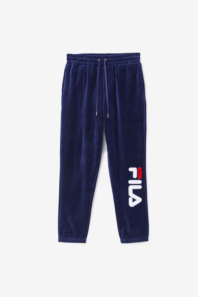 Fila Pants Mens Navy Mansur Velour - Ireland 10759-PUJY